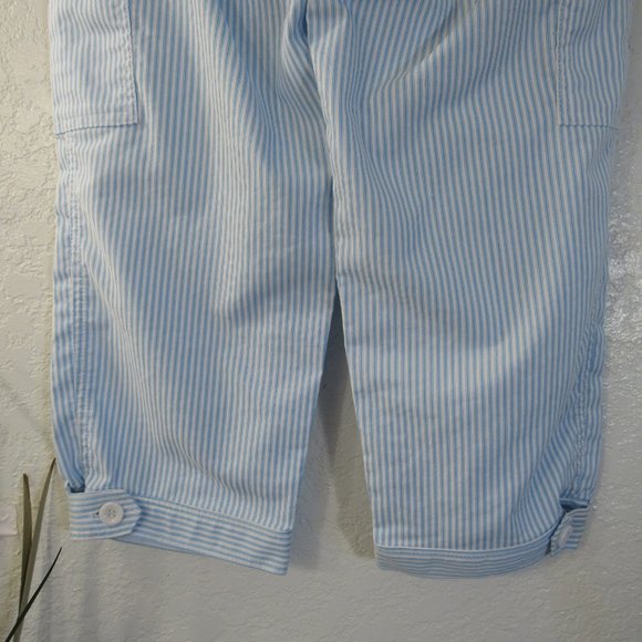 COPY - Izod Pants Sz 4 Striped Capri Cropped Cargo - Picture 11 of 15